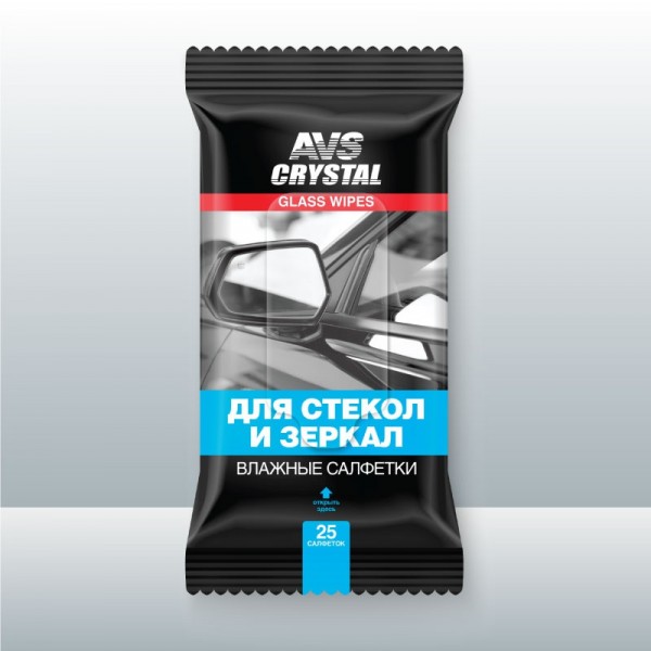Фото Салфетки для авто влажные 25шт для стекол avs avk-200