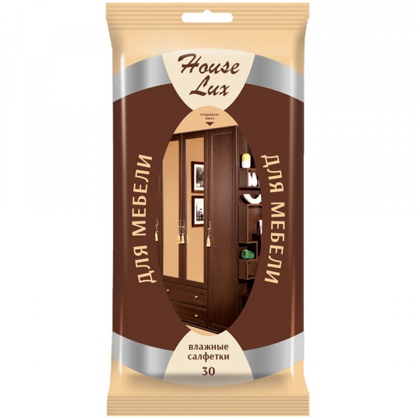 Фото Салфетки влажные house lux №30 для мебели 30653