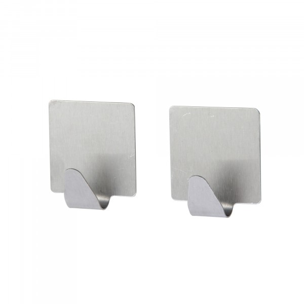 Фото Крючки из нержавеющей стали на липкой ленте, 2 шт. в упаковке