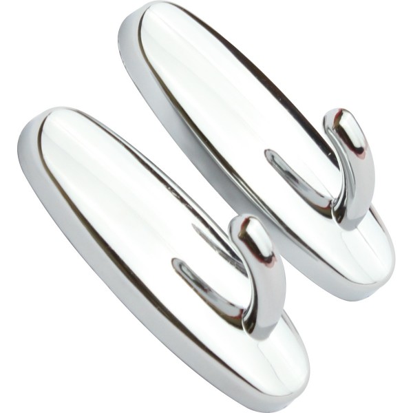 Фото Крючки пластик на липкой ленте 6 см, хром (3 шт. в уп.)