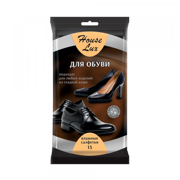 Фото Салфетки влажные house lux 15шт для обуви