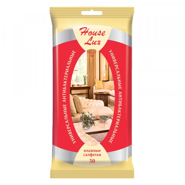 Фото Салфетки влажные house lux 30шт универсальные  антибактериальные