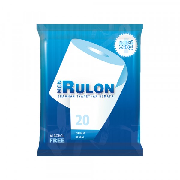 Бумага туалетная mon rulon влажная 20шт