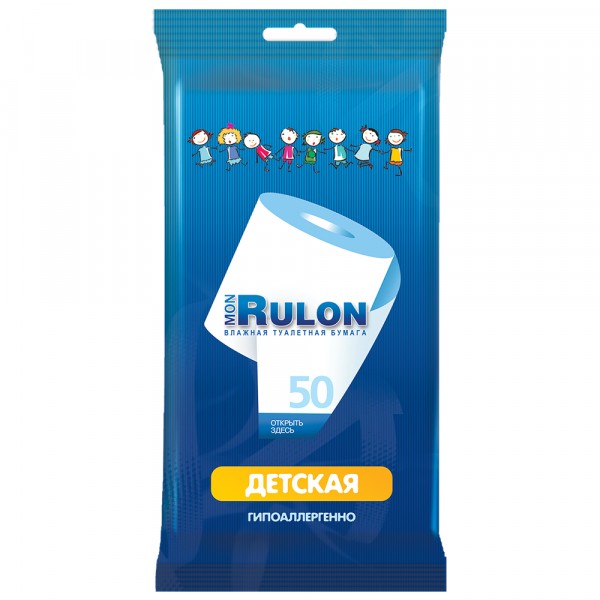 Бумага туалетная mon rulon влажная детская 50шт