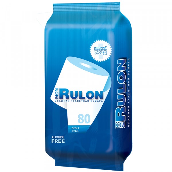 Бумага туалетная mon rulon влажная 80шт