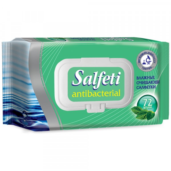 Фото Салфетки влажные salfeti antibac 72шт антибактериальные