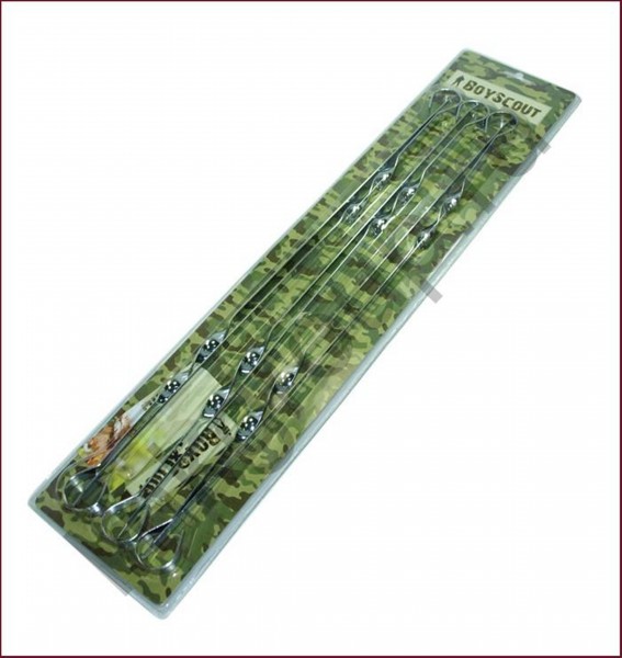 Фото Набор шампуров 6шт 60см плоские, в блистере boyscout 61328