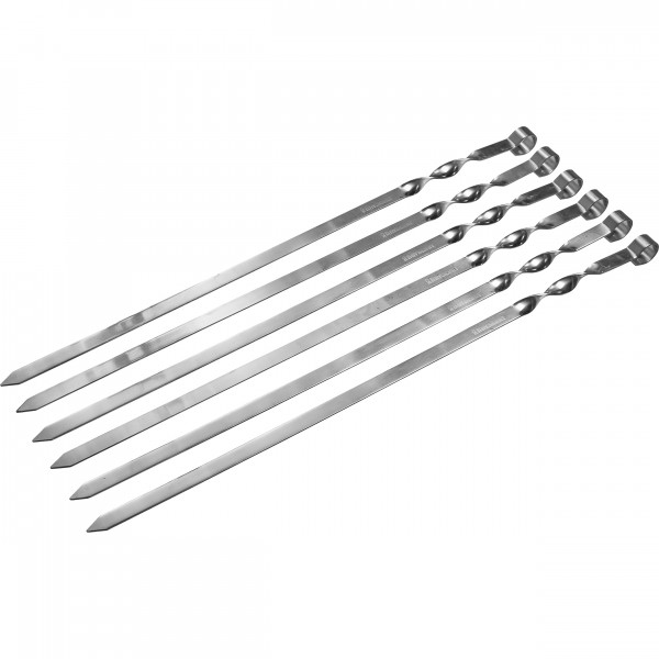 Фото Набор плоских шампуров из нержавеющей стали boyscout /6шт/ в пвх коробке  600*15*2мм