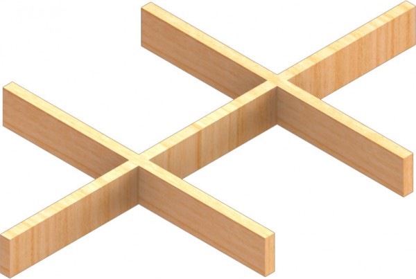 Фото Разделитель лотка 6 ячеек 375х230 мм, береза