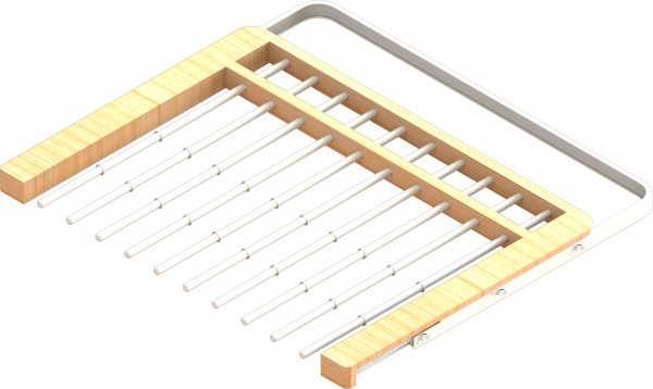 Фото Брючница выдвижная деревянная 600х437 мм, белый/береза