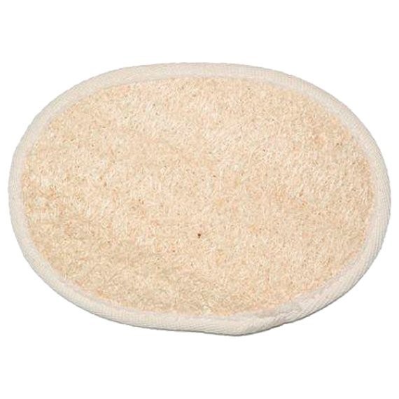 Фото Мочалка из люфы банные штучки спонж овальный с хлопком 40001