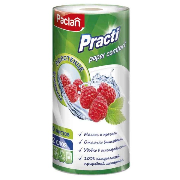 Полотенца бумажные 22смх23см comfort paclan рулон 60шт 400137
