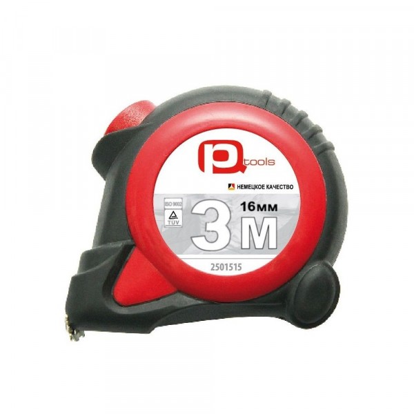 Рулетка 3м 16мм магнит резино-пласт.корпус, pqtools 2501515