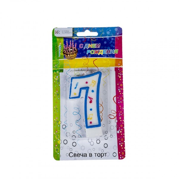 Фото Свеча-цифра 7 kukina raffinata 4.5*7.5cм n-7 202568