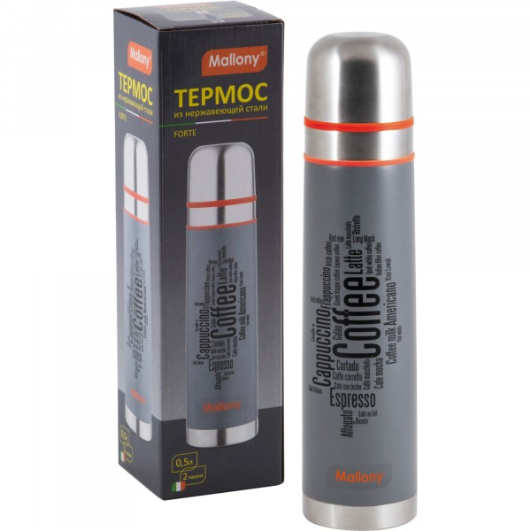Фото Термос 0,5л forte mallony нерж.сталь/колба из нерж.стали с двойными стенками 003694