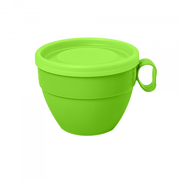 Фото Кружка 300мл архимед с крышкой пластик салатовый р2126