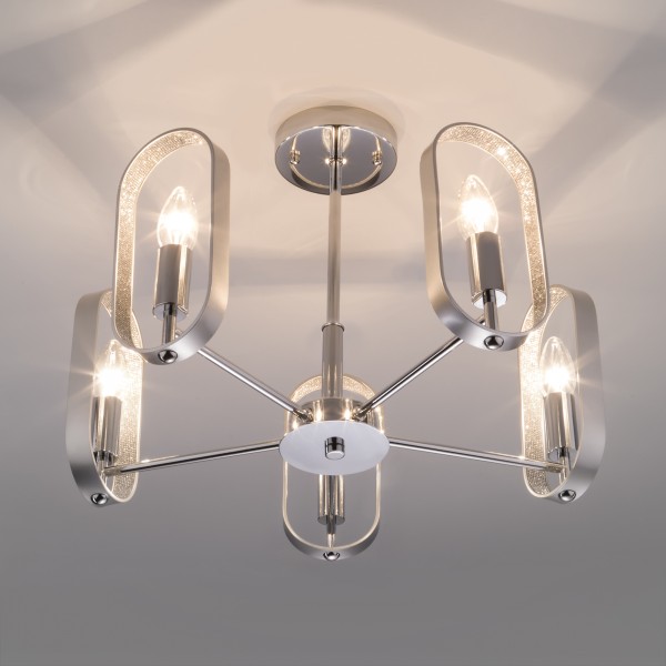 

люстра потолочная eurosvet maglia 60077/5 e14 5x60вт ip20 хром