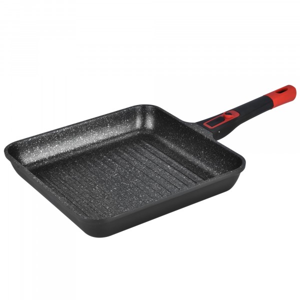 Фото Сковорода-гриль мастер хаус с антиприг-м покрытием/литой алюминий/ручка съемная 60644