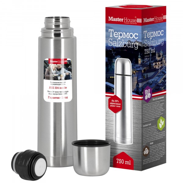 Фото Термос 750мл мастер хаус нерж.сталь 60061