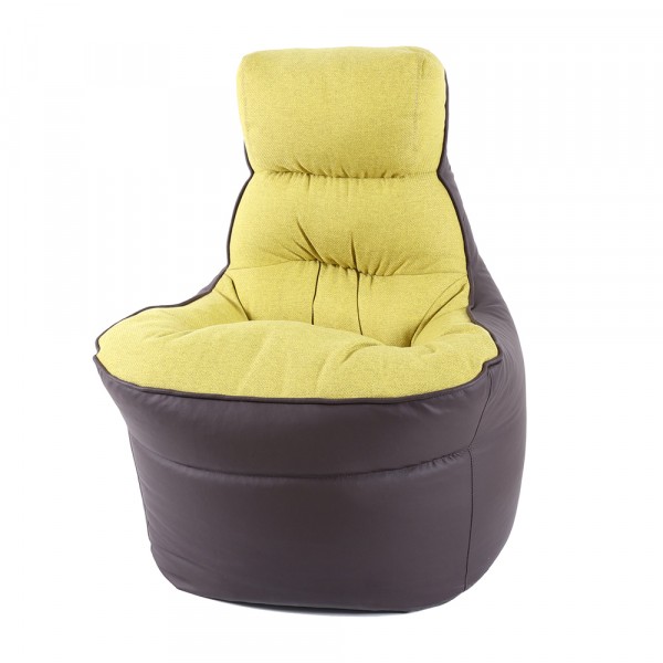 пуф кресло 750х750х1000 (бескаркасный) (neptun 3 салат+galaxy dk. brown)