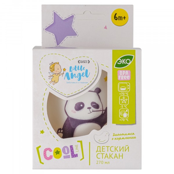 

стакан детский 270мл panda little angel la1102-нк