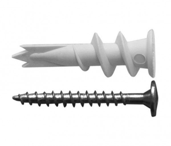 Фото Дюбель бабочка dq нейлон с шурупом 10x60 (4 штуки) -пакет tecfi