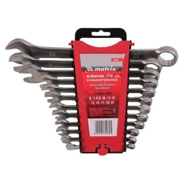 Фото Набор ключей комбинированных 12шт 6*22мм матовые matrix 15412