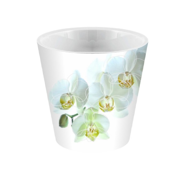 Фото Горшок для цветов london orchid деко d160 мм/1,6 л белая орхидея