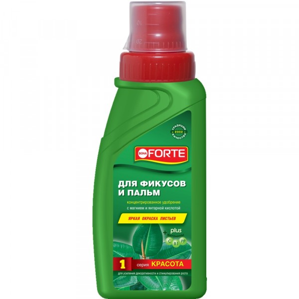 Фото Удобрение bona forte красота минеральное для фикусов и пальм 285мл
