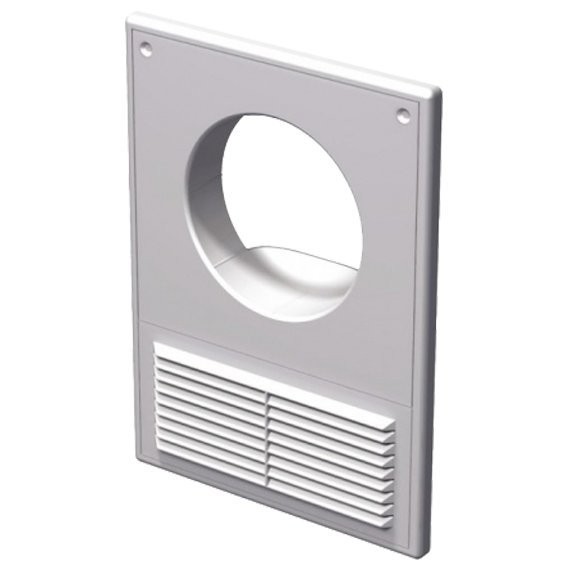 Фото Площадка торцевая 125мм пластик, 182х252мм, с решеткой и сеткой,для жестк. каналов, mb 125кс, vents