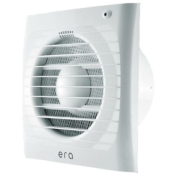 Фото Вентилятор вытяжной осевой накладной 100мм era 4s-et белый, c моск.сеткой и таймером, эра