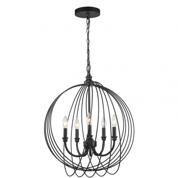 

светильник подвесной toplight dina tl1185h-05bk е14 5x40вт ip 20