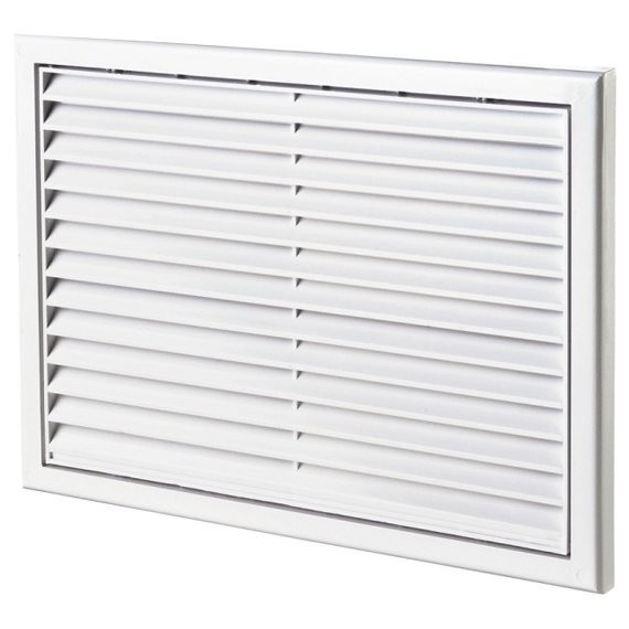 Фото Решетка вентиляционная пвх 221*299мм (фланец 205*283мм) белая, антимоск. сетка, mb 170 с, вентс