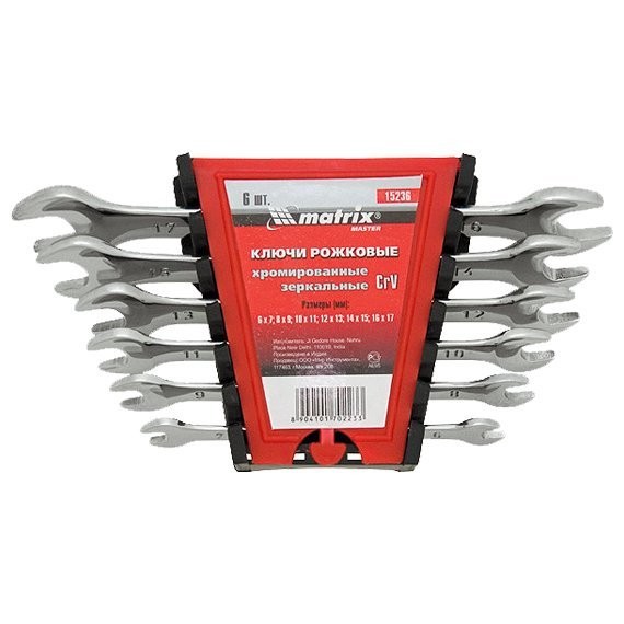 Фото Набор ключей рожковых  6шт 6*17мм elliptical master matrix 15236
