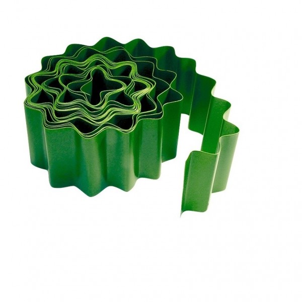 Фото Лента бордюрная гофра, 15*900см, полипропиленовая, зеленая, palisad