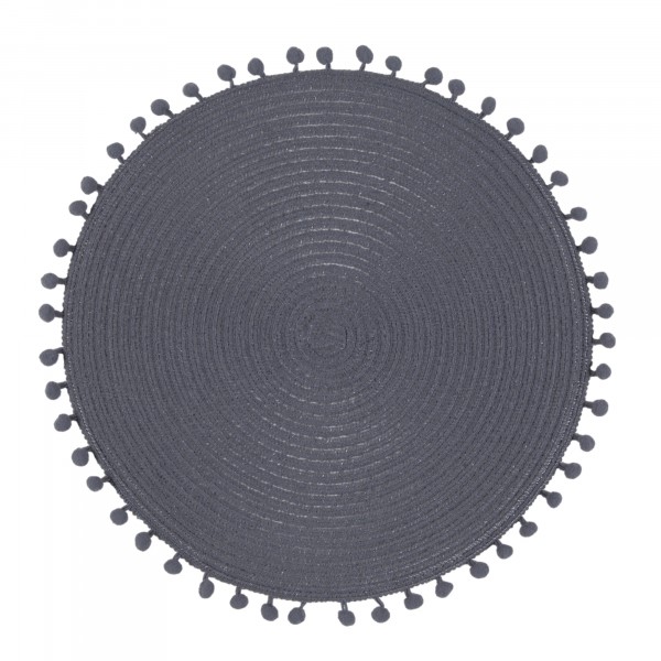 Фото Салфетка с бахромой d38см remiling графит 63117