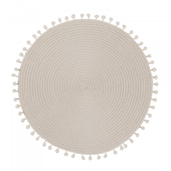 Фото Салфетка с бахромой d38см remiling цв.кофе с молоком 63119