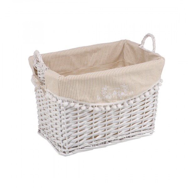 Фото Корзина стеллажная 440*330*300 колокольчик natural house с ручками белый ew-40 l