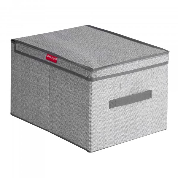 Фото Короб для хранения 30*40*25см мастер хаус складной с крышкой,ручкой и кармашком 60635