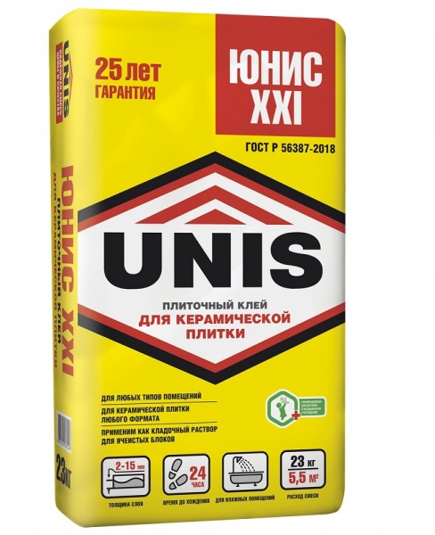 

клей для плитки unis ххi, 23 кг
