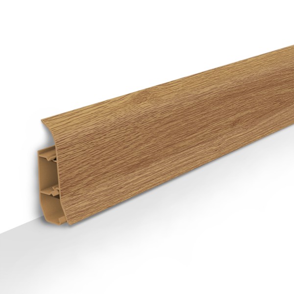 Фото Плинтус пвх 67 мм 2,5 м дуб светлый идеал элит