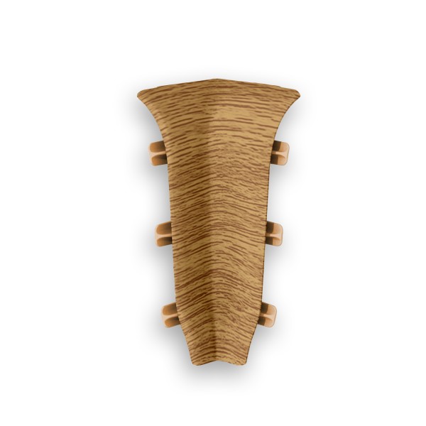 Фото Угол внутренний пвх 67 мм дуб светлый идеал элит 2 шт