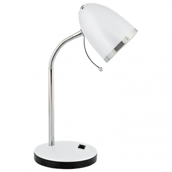 Фото Светильник настольный camelion kd-308  c01 белый 40вт e27