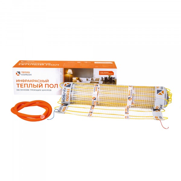 Фото Теплый пол инфракрасный нагревательный мат теплокарбон hfic-210w-s1,3/0,6, 210вт, 1,3кв.м