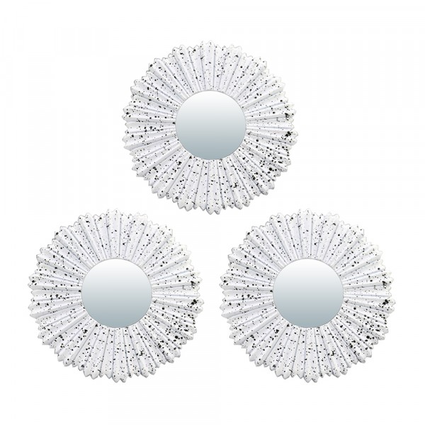 Фото Комплект декоративных зеркал ницца qwerty 3шт d10cм белый 74045