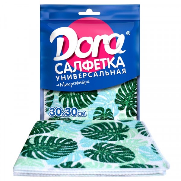 Фото Салфетка универсальная для уборки dora с цветным принтом 30*30см
