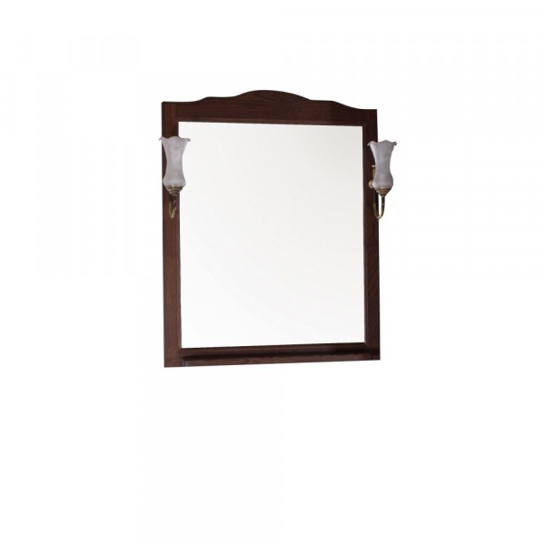 Фото Зеркало подвесное со светильниками asb-woodline римини антикварный орех 60 см (10179)