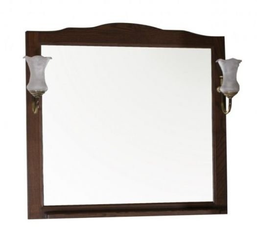 Фото Зеркало подвесное со светильниками asb-woodline римини антикварный орех 80 см (10180)