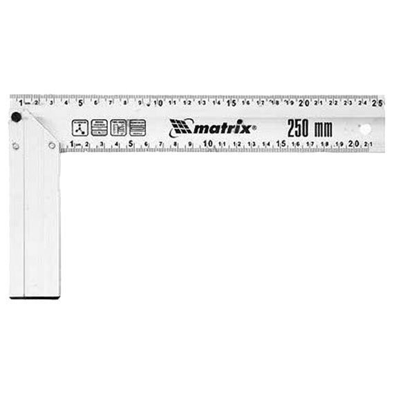 Фото Угольник алюминиевый 250мм, литой matrix 32471