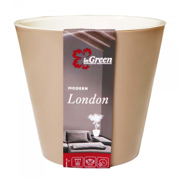 Фото Горшок для цветов london d160мм, 1,6л молочный шоколад